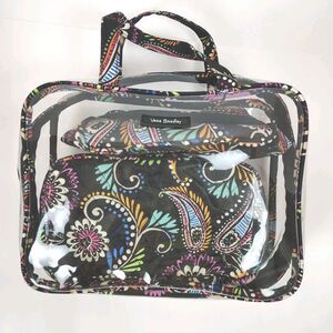 Vera Bradley 3 Piece Cosmetic Travel Case Bandana Paisley Makeup Organizer